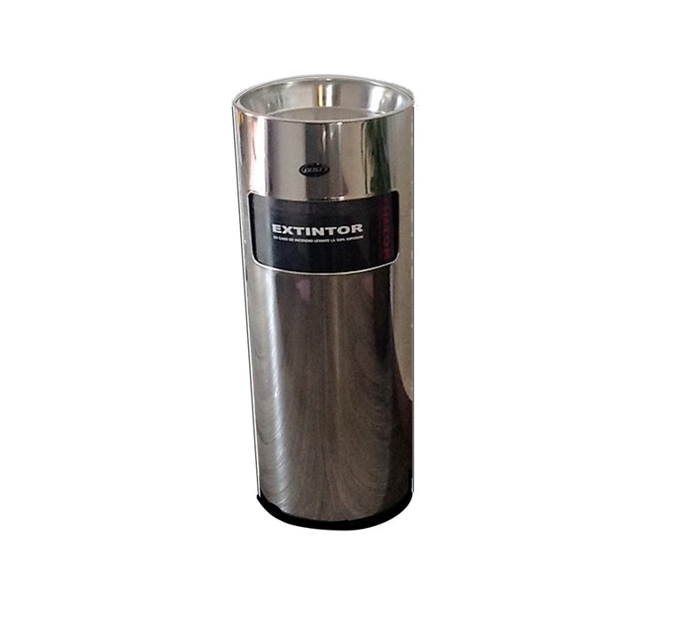 Bote DUST de acero inoxidable porta extintor con cenicero y liner interior 29 litros