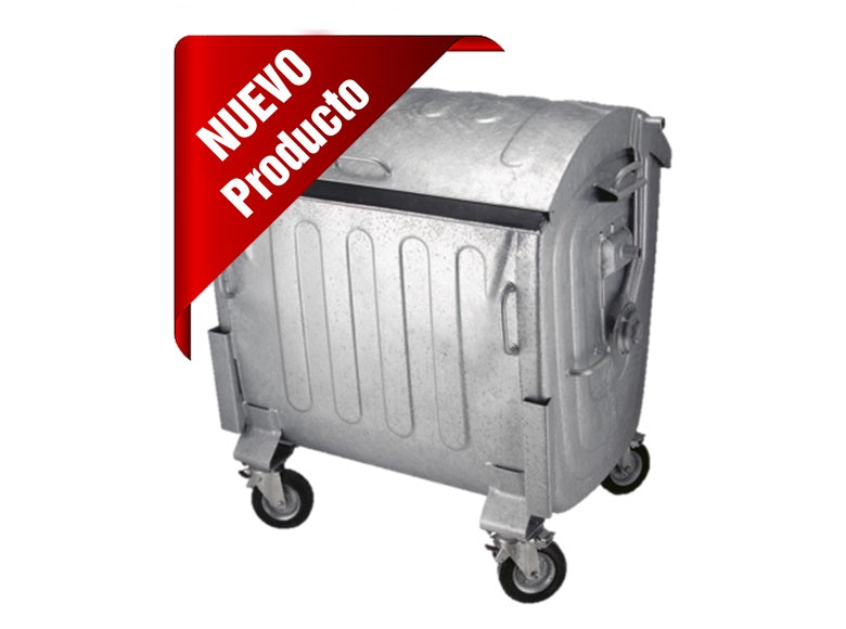 Contenedor metálico tapa cóncava de 1100 litros