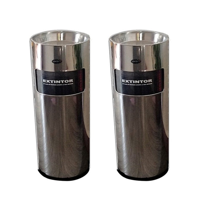 Paquete de 2 botes DUST porta extintor con cenicero y liner interior 29 litros