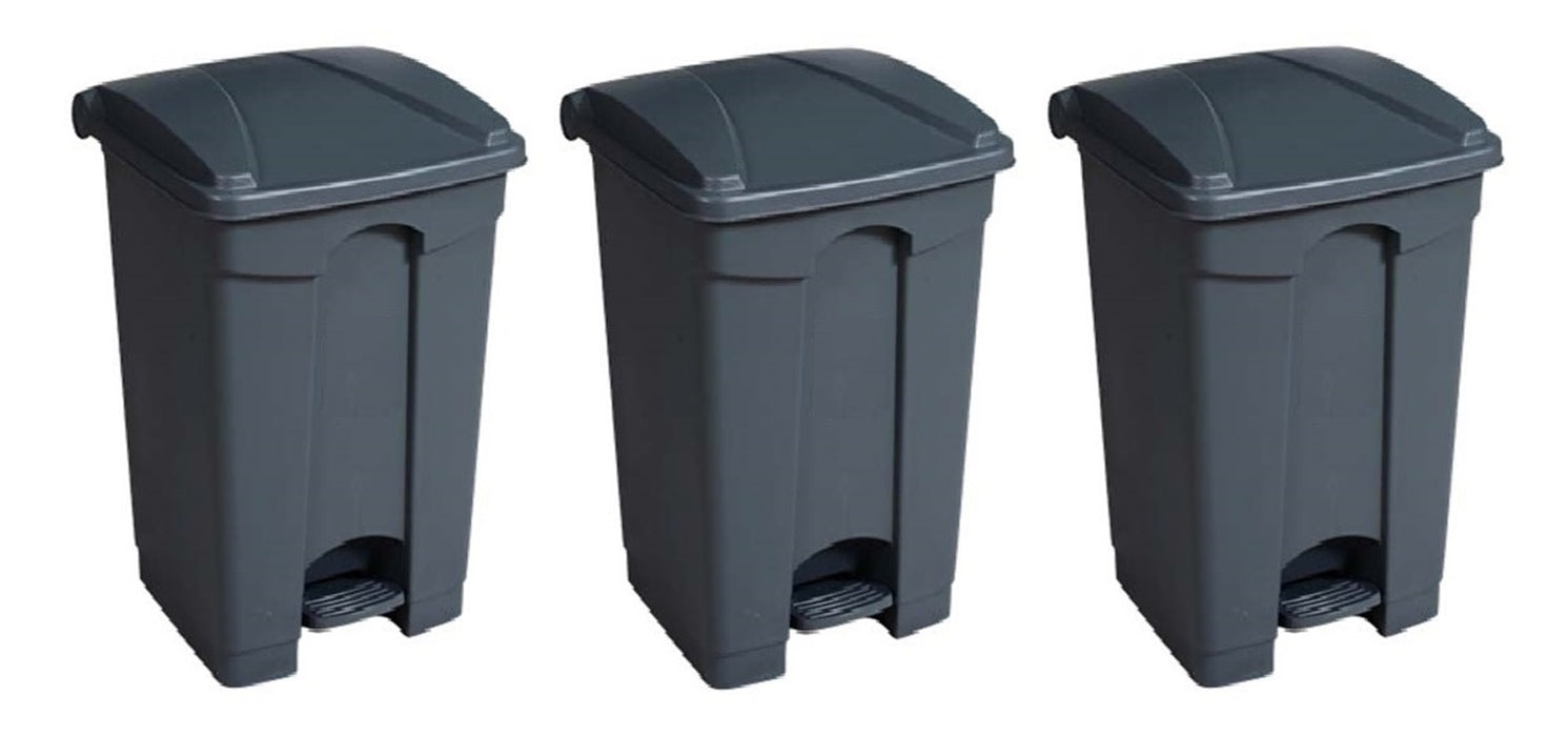 Paquete de 3 botes DUST con pedal de 87 litros