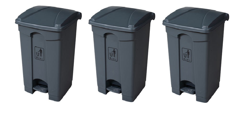Paquete de 3 botes DUST con pedal de 68 litros