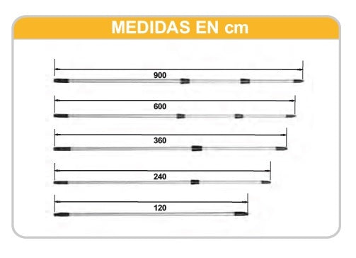 Extensión telescópica de aluminio 1.20 metros DUST