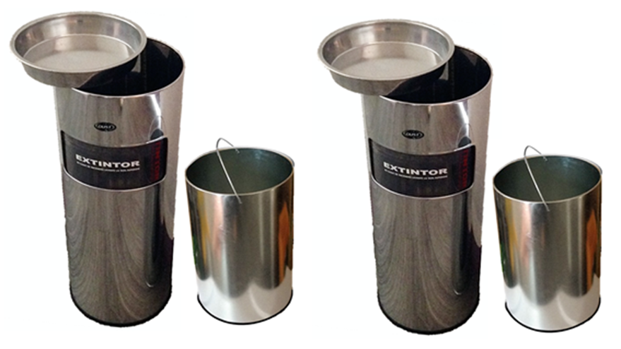 Paquete de 2 botes DUST porta extintor con cenicero y liner interior 29 litros