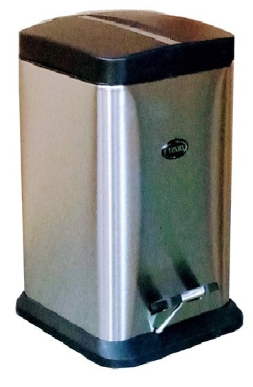 Bote DUST SILVER de acero inoxidable con pedal 12 litros