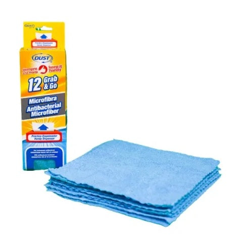 PAQUETE DE 6 DISPENSADORES CON 12 TOALLAS ANITBACTERIALES DUST