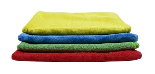 PAQUETE DE 50 TOALLAS DE MICROFIBRA DUST 40 x 40 cm, azul, verde, amarilla, roja