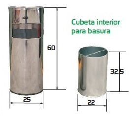 Paquete de 2 botes DUST porta extintor con cenicero y liner interior 29 litros