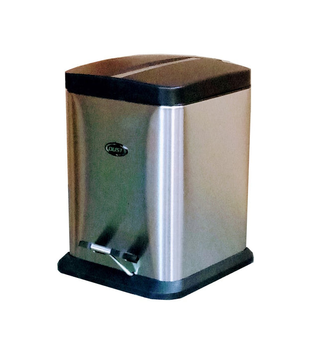 Bote DUST SILVER de acero inoxidable con pedal 6 litros