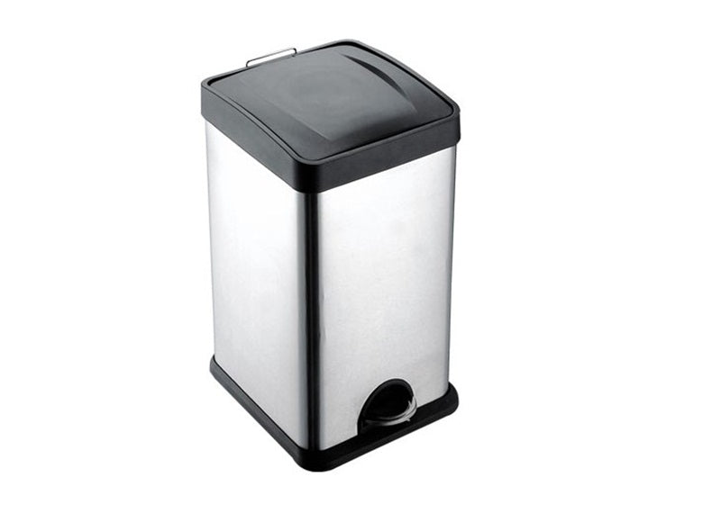 Bote DUST de acero inoxidable de 30 litros con pedal y liner interior
