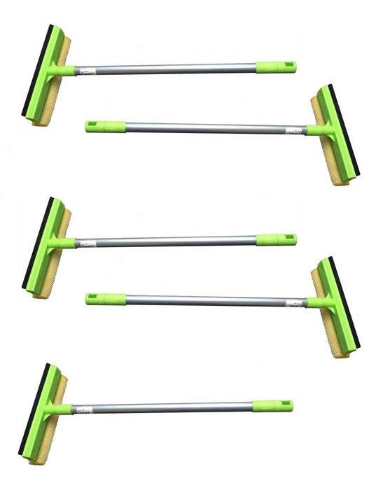 Paquete de 5 jaladores y limpiadores para vidrios DUST con esponja Wipe & Dry