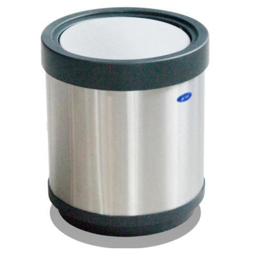 Bote Cilíndrico de Acero Inoxidable con Tapa Balancín Cod. 601011- 601111 - 601211 - 601311