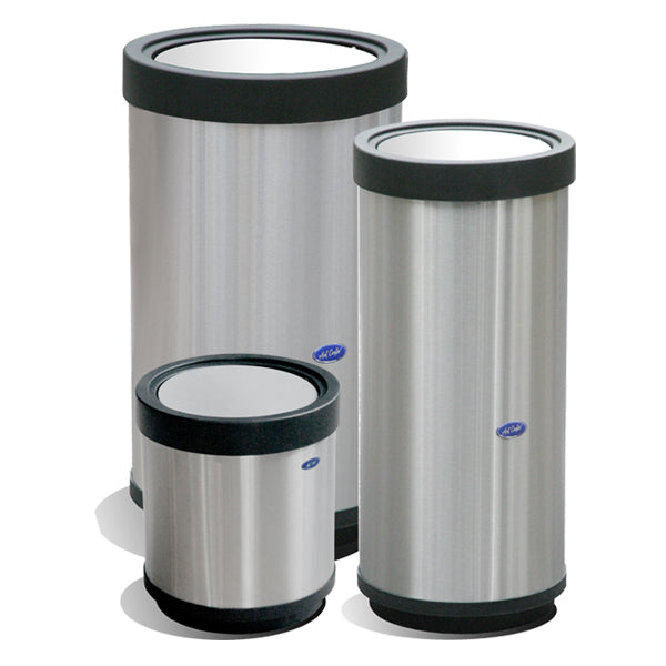 Bote Cilíndrico de Acero Inoxidable con Tapa Balancín Cod. 601011- 601111 - 601211 - 601311