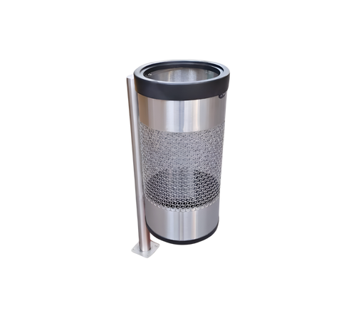 Contenedor de Acero Inoxidable Cilíndrico con Pedestal Pulido Cod. 612311