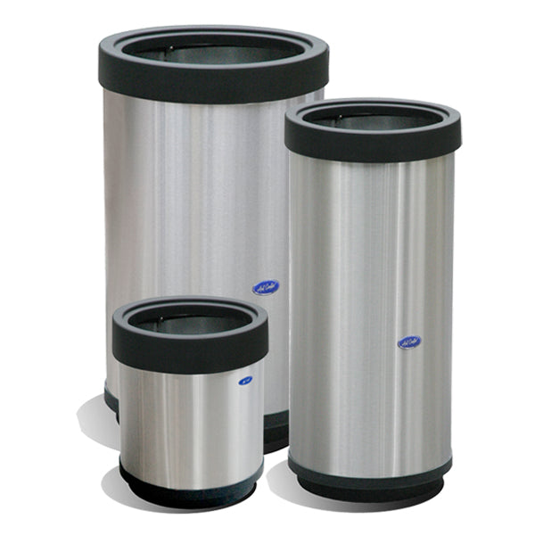 Bote Cilíndrico de Acero Inoxidable con Tapa Balancín Cod. 601011- 601111 - 601211 - 601311