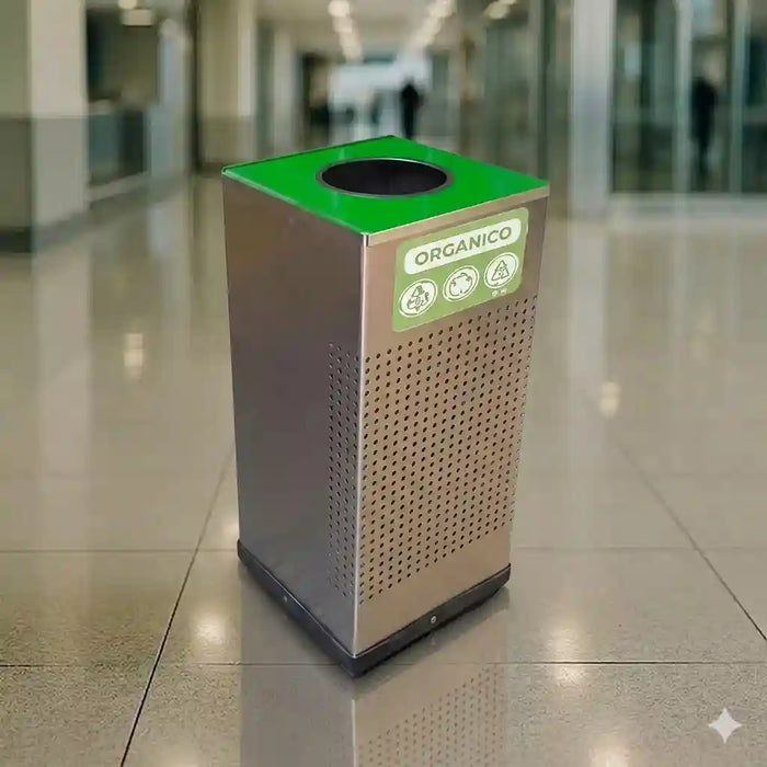Contenedor Ecológico Cubo Punzonado de Acero Inoxidable Cod. 636911 - 637011-L