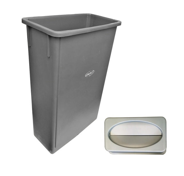 Bote SLIM DUST con tapa abatible 90 litros gris claro