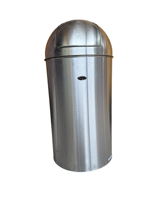 Bote DUST de acero inoxidable tipo bala con tapa abatible y liner galvanizado 50 litros