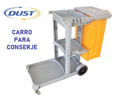 Carro conserje DUST con tapa. Colores gris o azul.