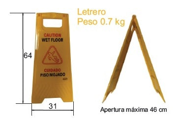 Paquete de 5 señalamientos de advertencia piso mojado DUST