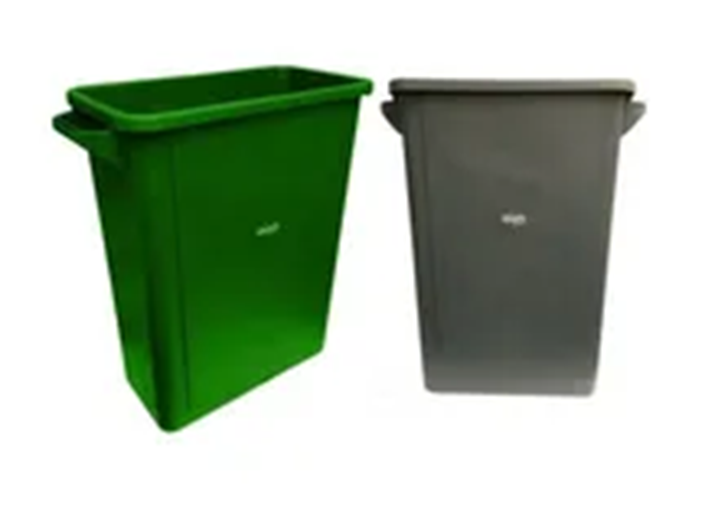 Paquete de 2 botes SLIM DUST 65 litros, gris y verde