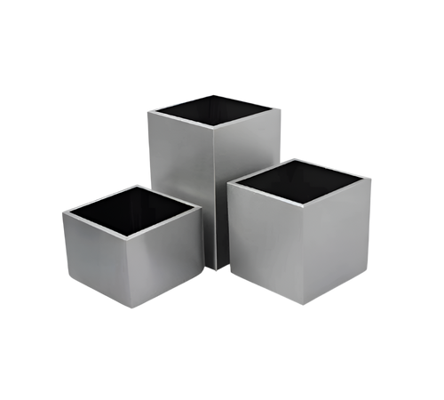 Jardinera Cubo de Acero Inoxidable Termino Pulido Cod. 704011