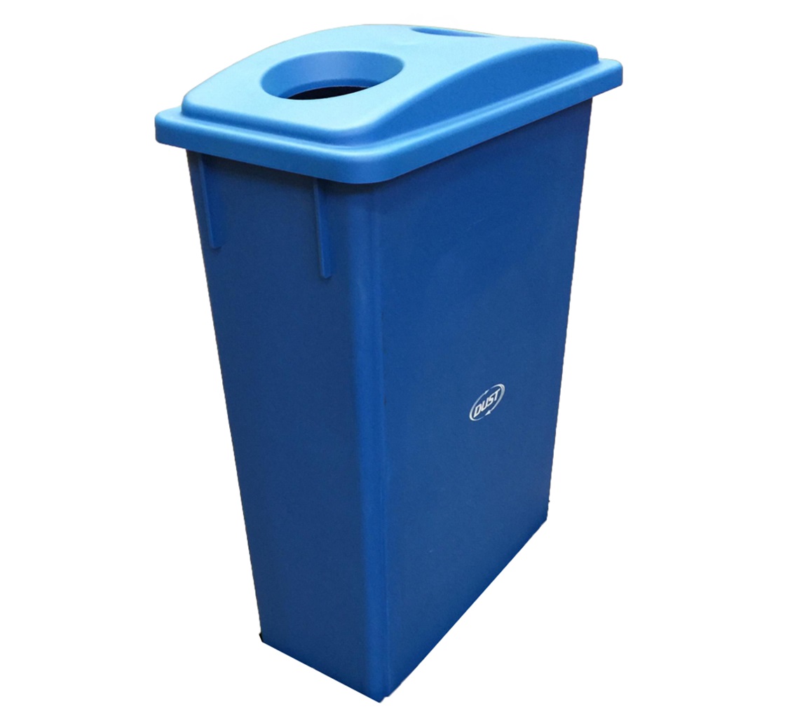 Cubo basura recicable doble apertura 45l tapa azul